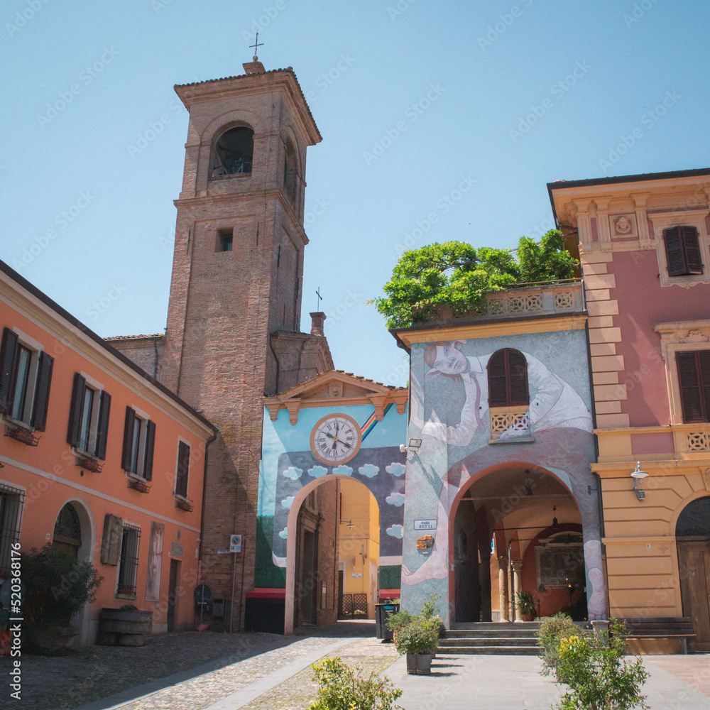 Fototapeta premium Small but colorful town of Dozza in Italy