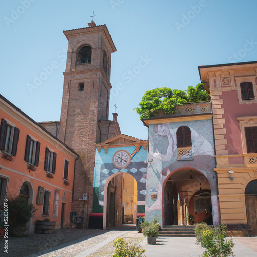 Small but colorful town of Dozza in Italy photo