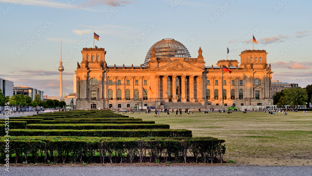 Reich Parliament building in Berlin, Germany.