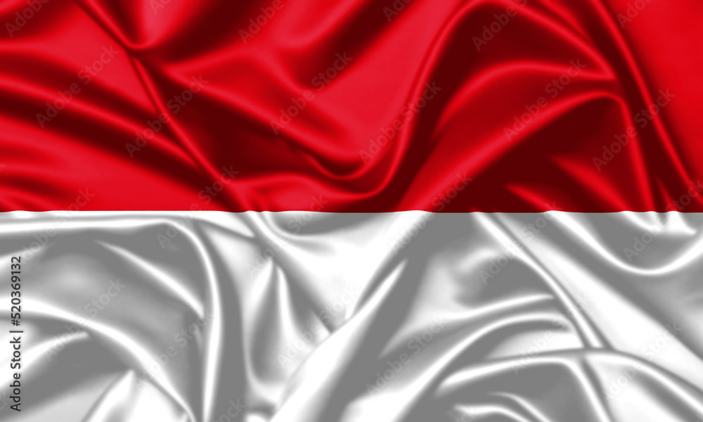 Monaco waving flag close up satin texture background Monaco waving flag close up satin texture background