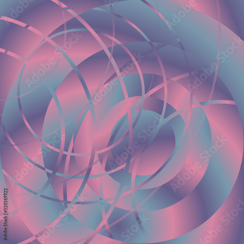 Y2K Styled Blue and Pink Foil gradient Broken Circle Texture with Stroked Lines