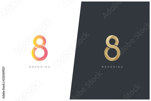 Eight Channel 8 Number Vector Logo Concept Design