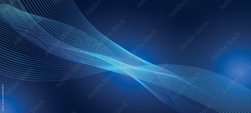 Abstract blue background with flowing lines. Dynamic waves. vector illustration.	
