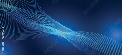 Abstract blue background with flowing lines. Dynamic waves. vector illustration. 