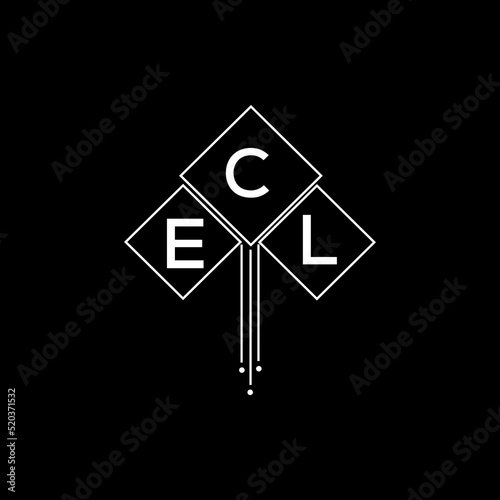 ECL letter logo design with white background in illustrator, ECL vector logo modern alphabet font overlap style.
