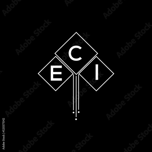 ECI letter logo design with white background in illustrator, ECI vector logo modern alphabet font overlap style.
 photo