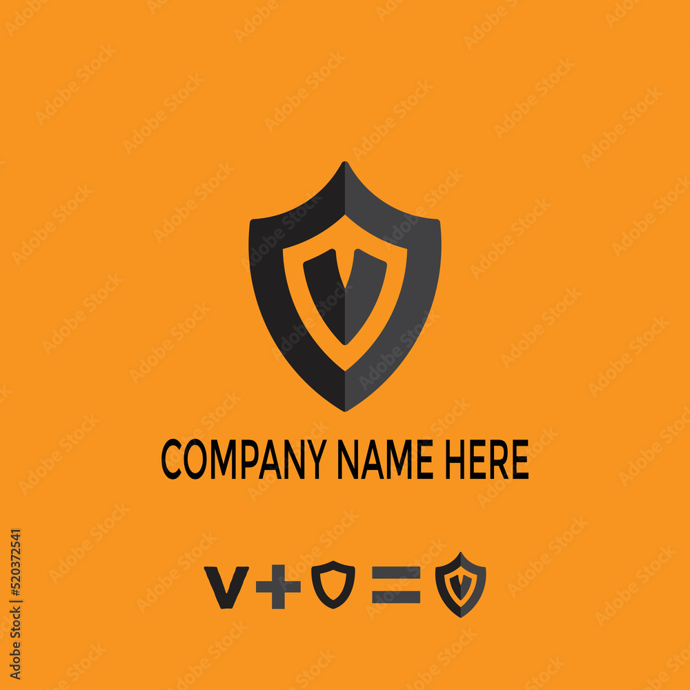 V abstract security or safety logo design. V abstract security or safety logo design.