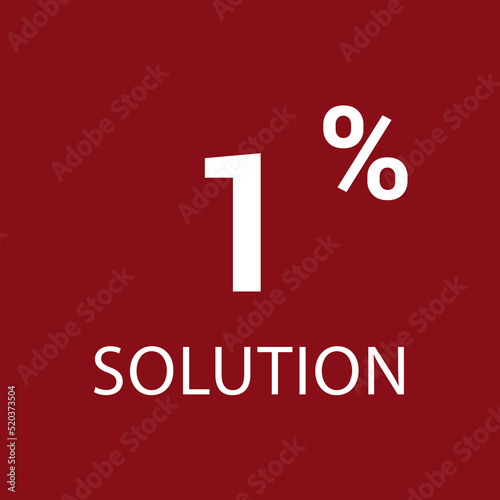 1% solution. Vector illustration isolated on white.
