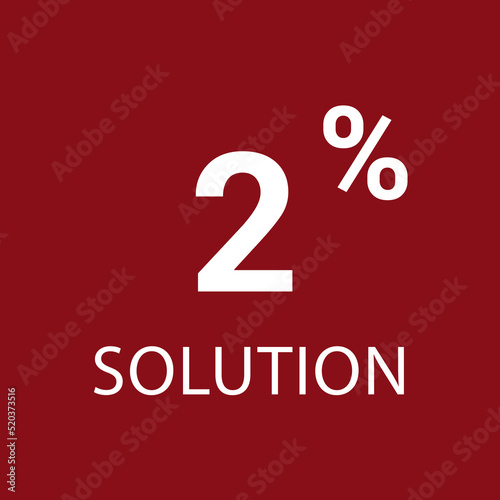 2% solution. Vector illustration isolated on white.