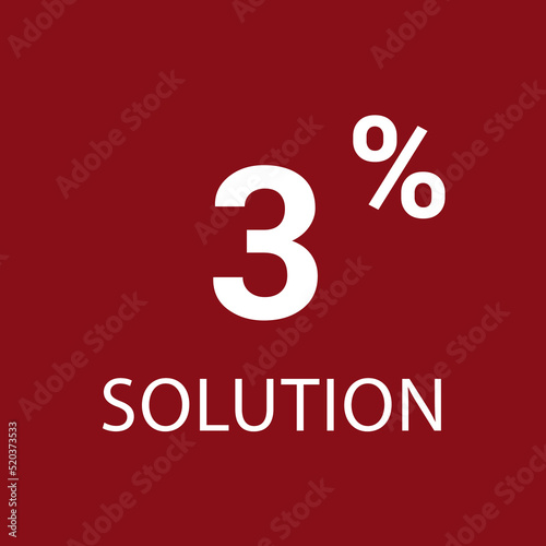 3% solution. Vector illustration isolated on white.