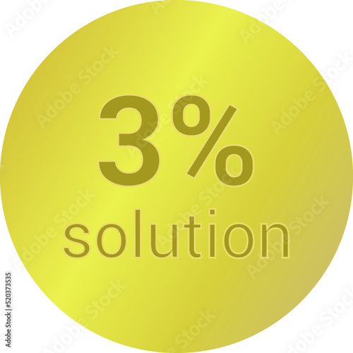 3% solution. Vector illustration isolated on white.