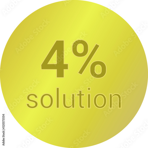 4% solution. Vector illustration isolated on white.