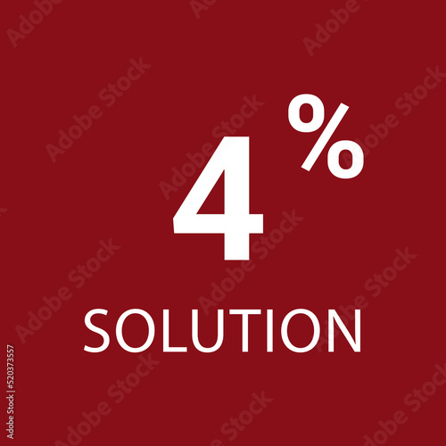 4% solution. Vector illustration isolated on white.