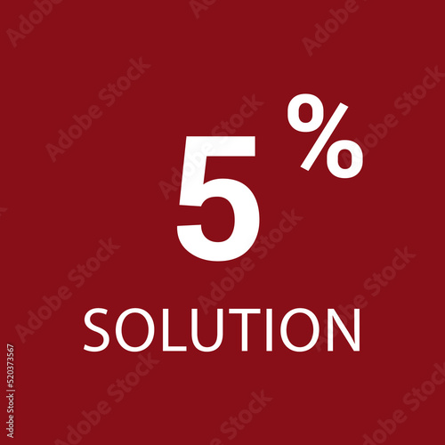 5% solution. Vector illustration isolated on white.