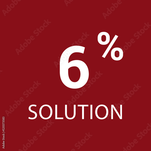 6% solution. Vector illustration isolated on white.