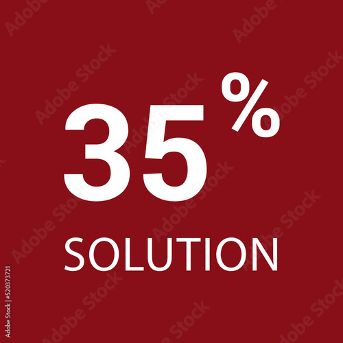 35% solution. Vector illustration isolated on white.