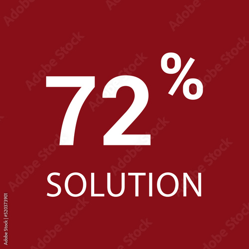 72% solution. Vector illustration isolated on white.