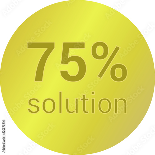 75% solution. Vector illustration isolated on white.