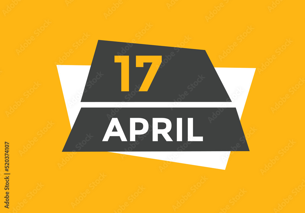 April 17 Calendar icon Design. Calendar Date 17th April. Calendar template
April 17 Calendar icon Design. Calendar Date 17th April. Calendar template