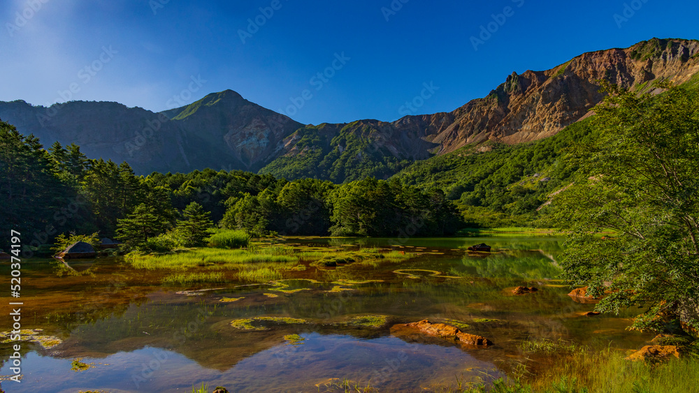 磐梯山　銅沼　水面反射　絶景
