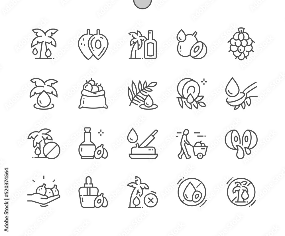 Palm oil. Tree with drop. Healthy nutrition. Food shop, supermarket. Pixel Perfect Vector Thin Line Icons. Simple Minimal Pictogram Palm oil. Tree with drop. Healthy nutrition. Food shop, supermarket. Pixel Perfect Vector Thin Line Icons. Simple Minimal Pictogram