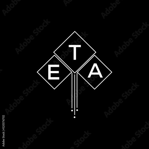 ETA letter logo design with white background in illustrator, ETA vector logo modern alphabet font overlap style.
