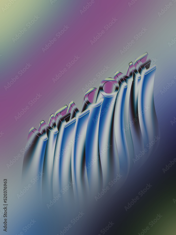 welcome text Illustration with gradient