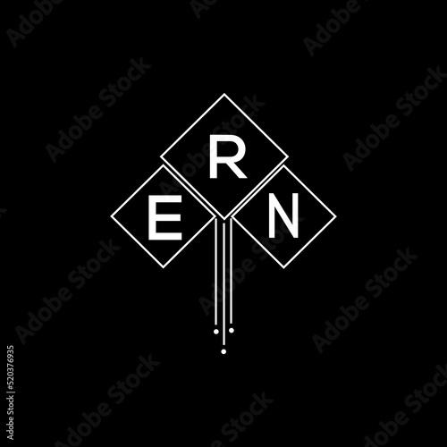 ERN letter logo design with white background in illustrator, ERN vector logo modern alphabet font overlap style.
