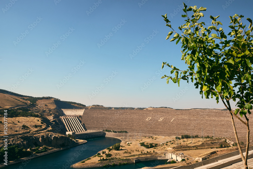 Ataturk Dam, hydroelectric power plant and water reservoir on Euphrates ...