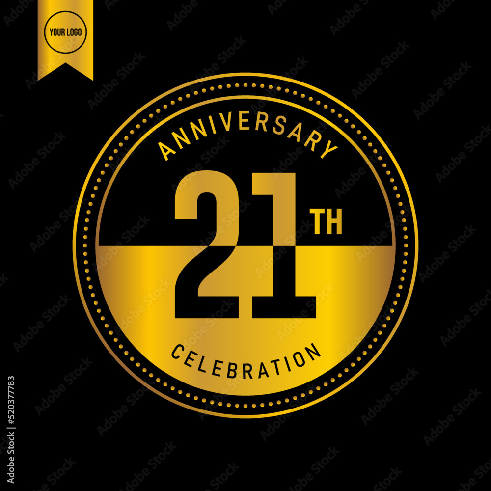 21 year anniversary design template. vector template illustration