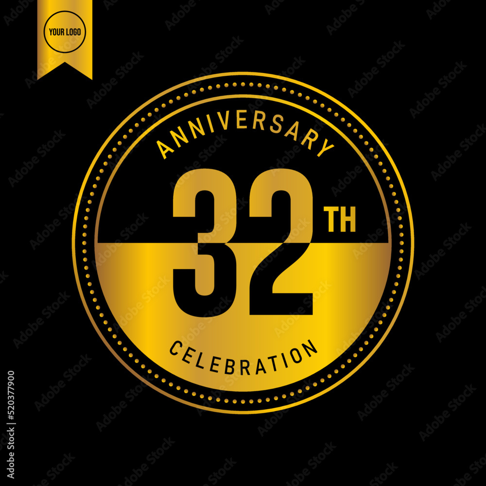 Fototapeta premium 32 year anniversary design template. vector template illustration