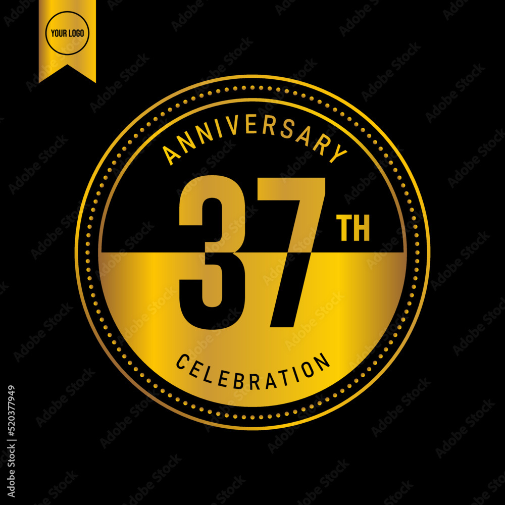 37 year anniversary design template. vector template illustration