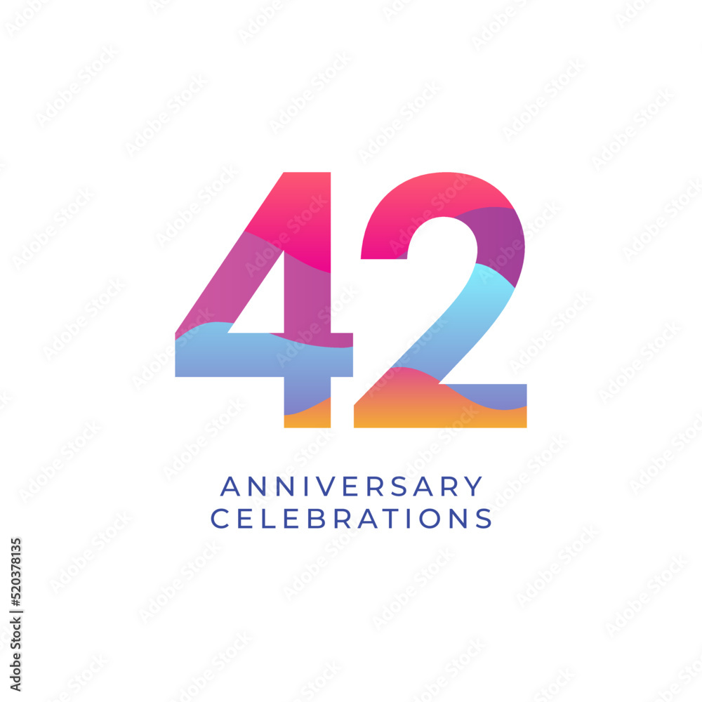 42 year anniversary design template. vector template illustration 42 year anniversary design template. vector template illustration