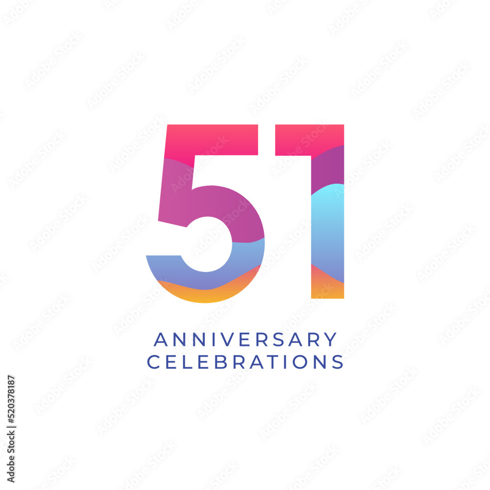 51 year anniversary design template. vector template illustration 51 year anniversary design template. vector template illustration