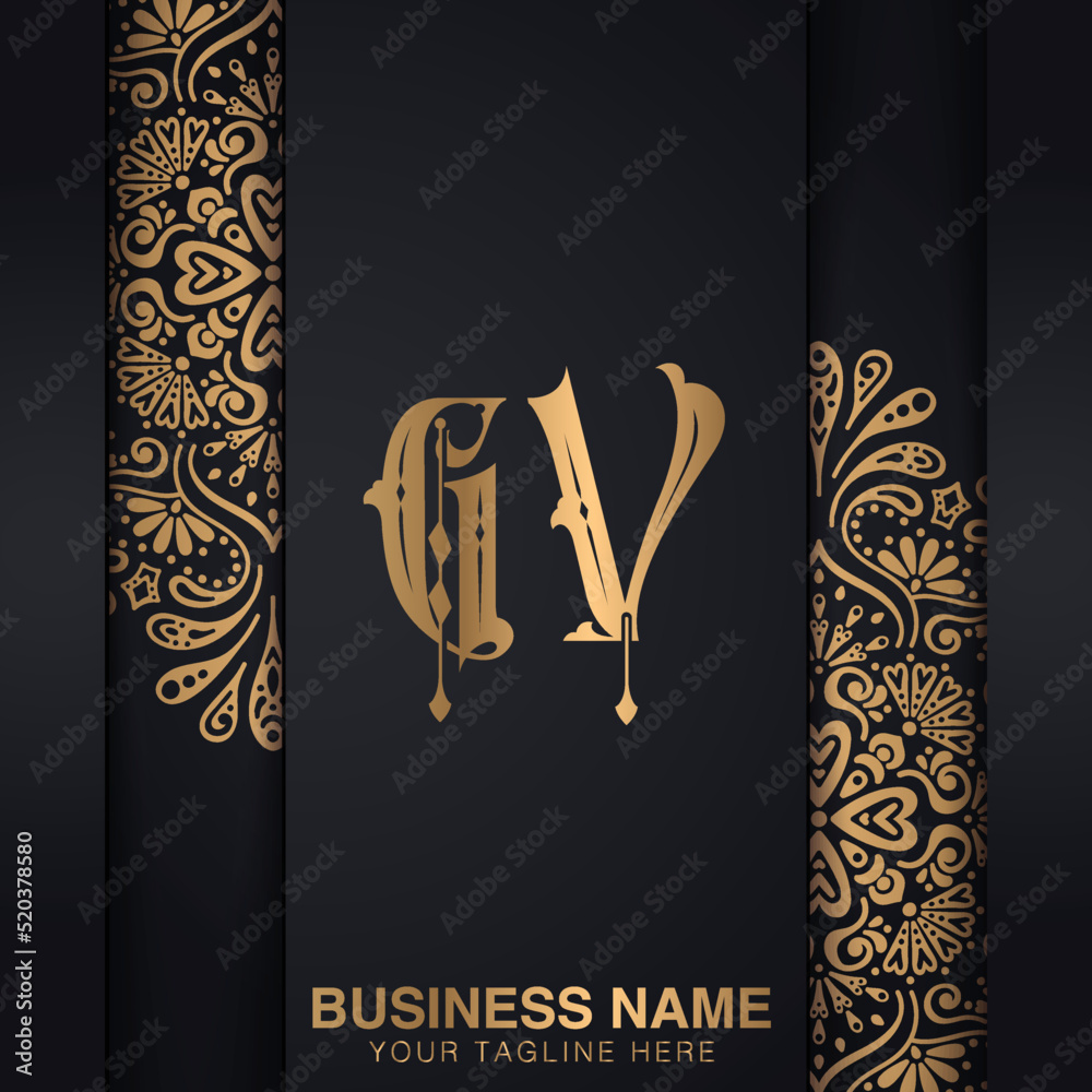 GV Initial logo initial based abstract modern minimal creative logo