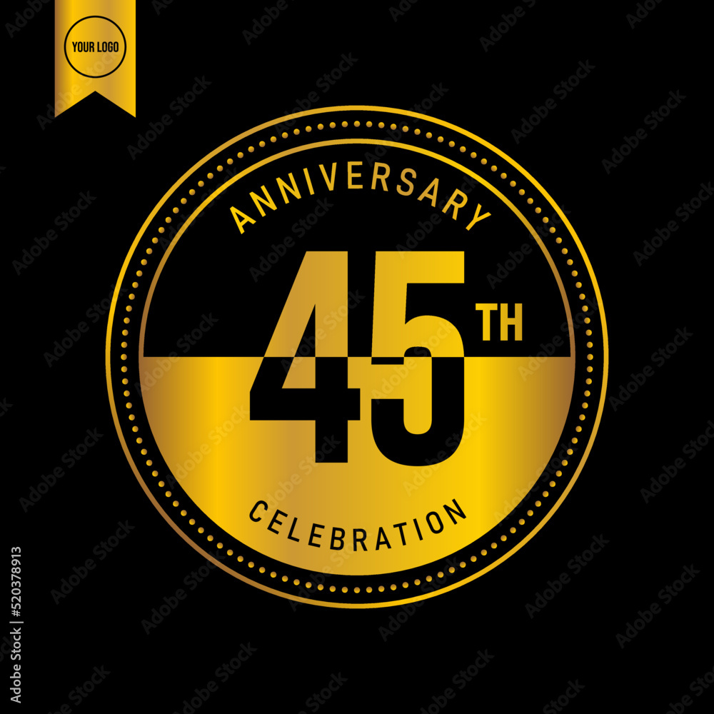 45 year anniversary design template. vector template illustration 45 year anniversary design template. vector template illustration