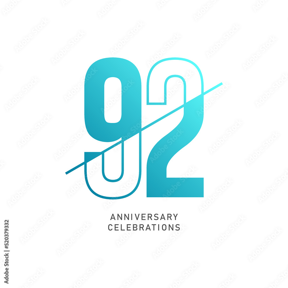 92 year anniversary design template. vector template illustration 92 year anniversary design template. vector template illustration