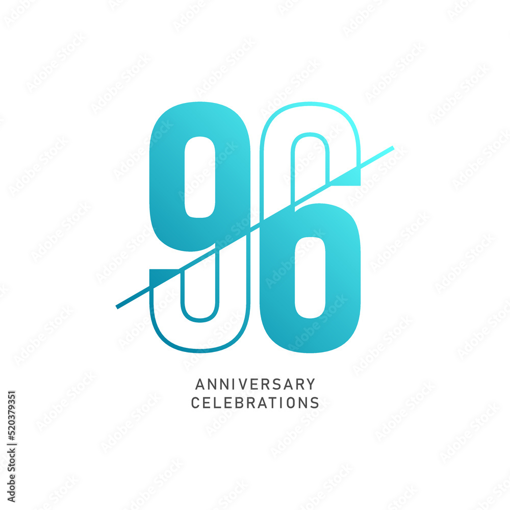 96 year anniversary design template. vector template illustration 96 year anniversary design template. vector template illustration