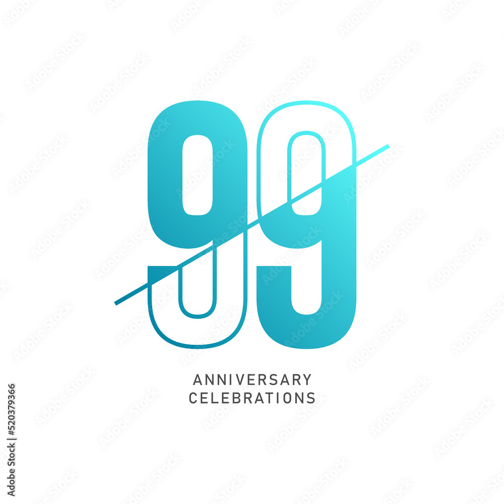 99 year anniversary design template. vector template illustration 99 year anniversary design template. vector template illustration