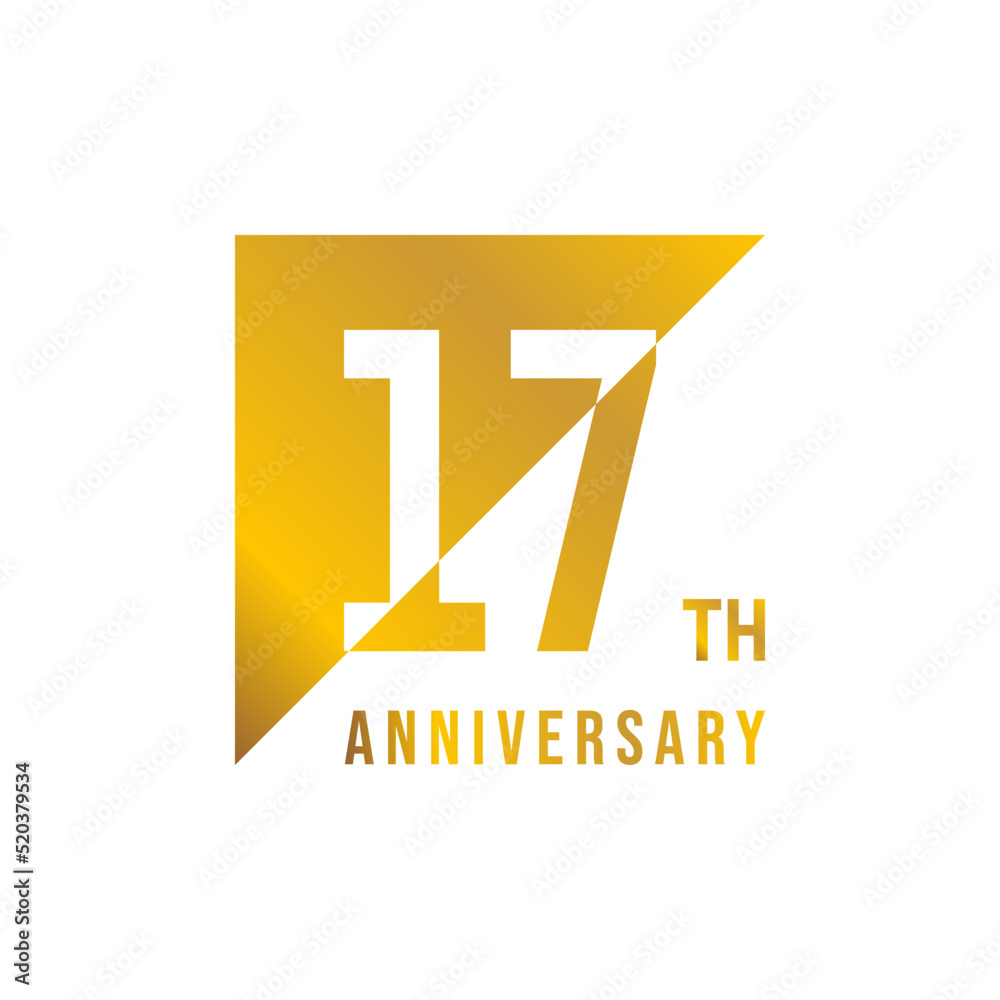 17 year anniversary design template. vector template illustration 17 year anniversary design template. vector template illustration