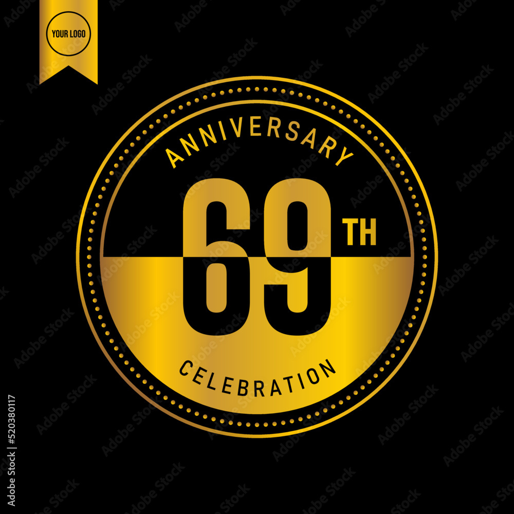 69 year anniversary design template. vector template illustration