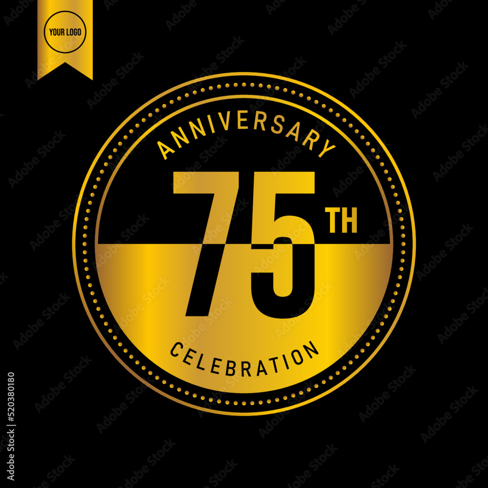 75 year anniversary design template. vector template illustration