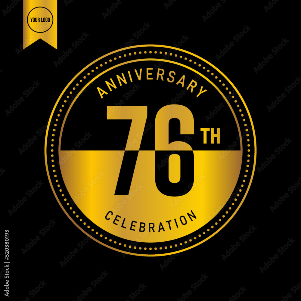 76 year anniversary design template. vector template illustration