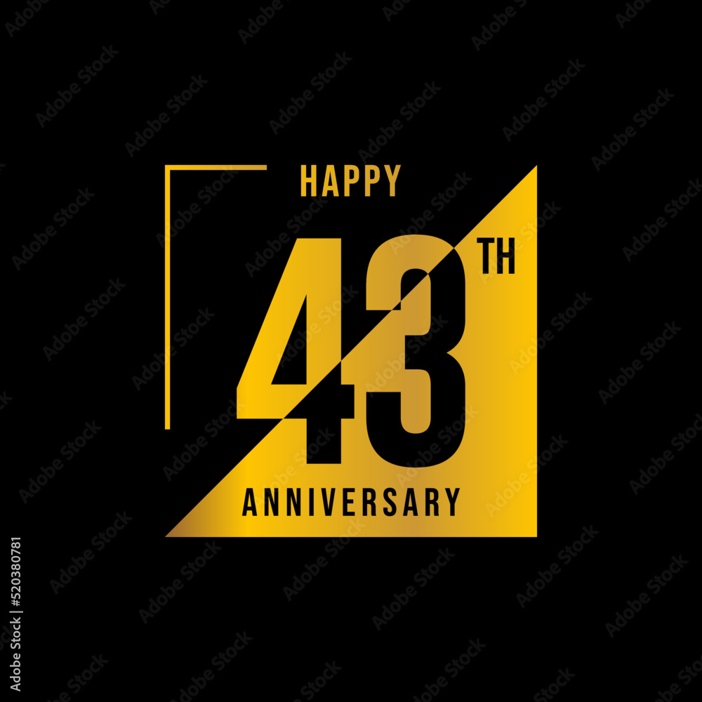 Obraz premium 43 year anniversary design template. vector template illustration
