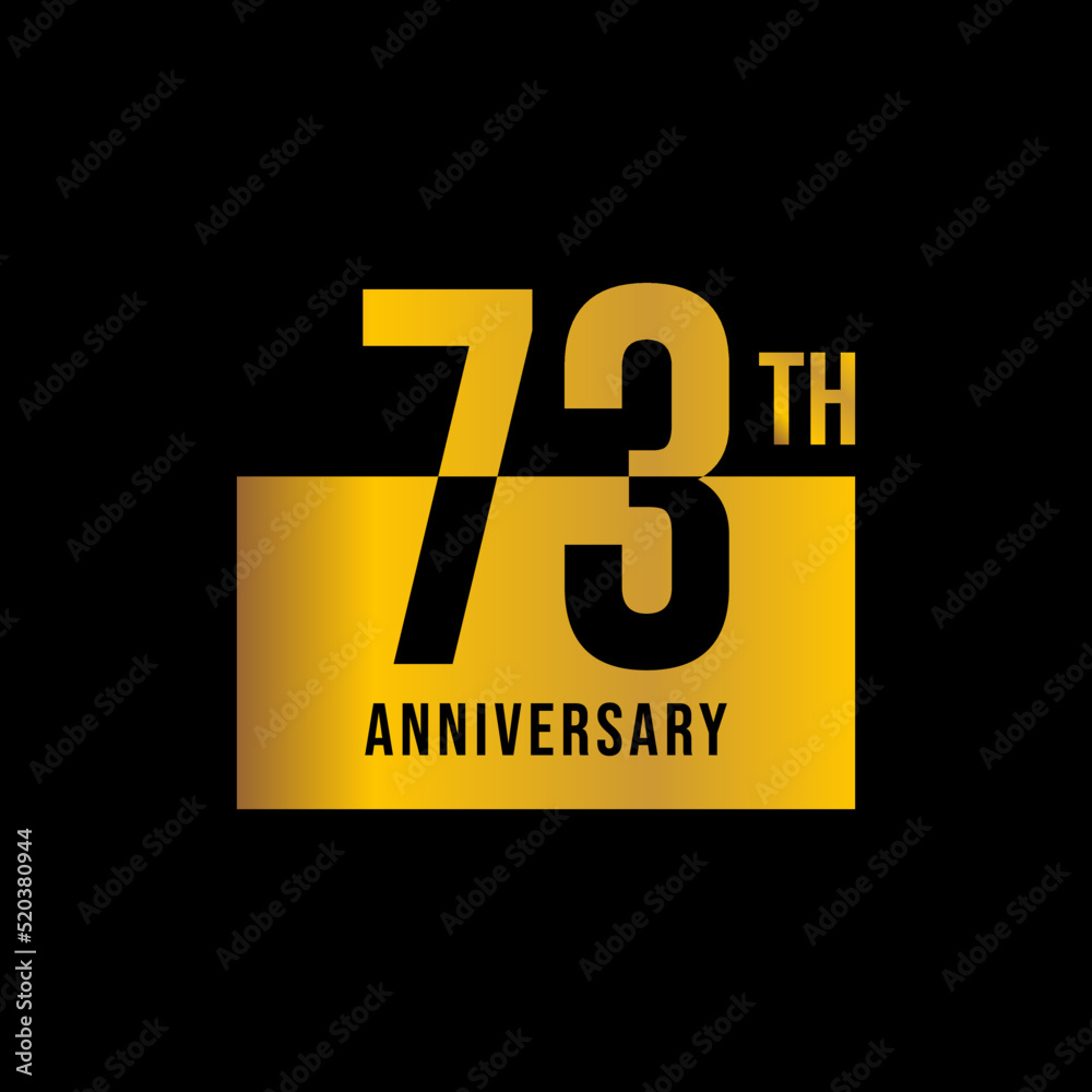 Naklejka premium 73 year anniversary design template. vector template illustration