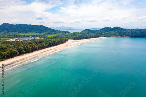 Aerial view of Koh Phayam beach in Ranong, Thailand