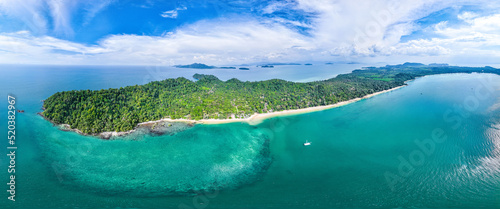 Aerial view of Koh Phayam beach in Ranong, Thailand