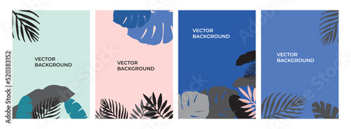 Vector set social media story design templates, backgrounds with copy space for tex