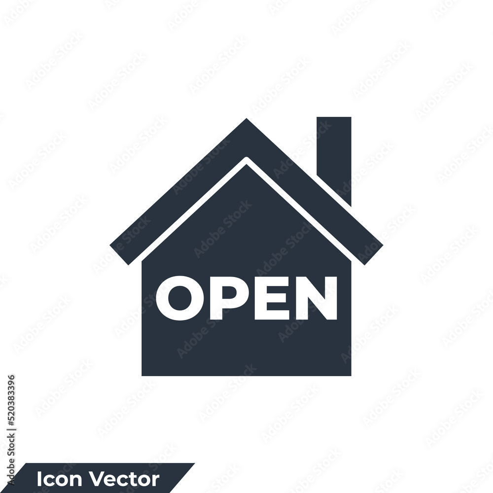 House open icon logo vector illustration. house symbol template for graphic and web design collection