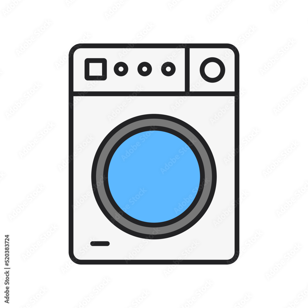 Washing machine icon. Laundry in progress.